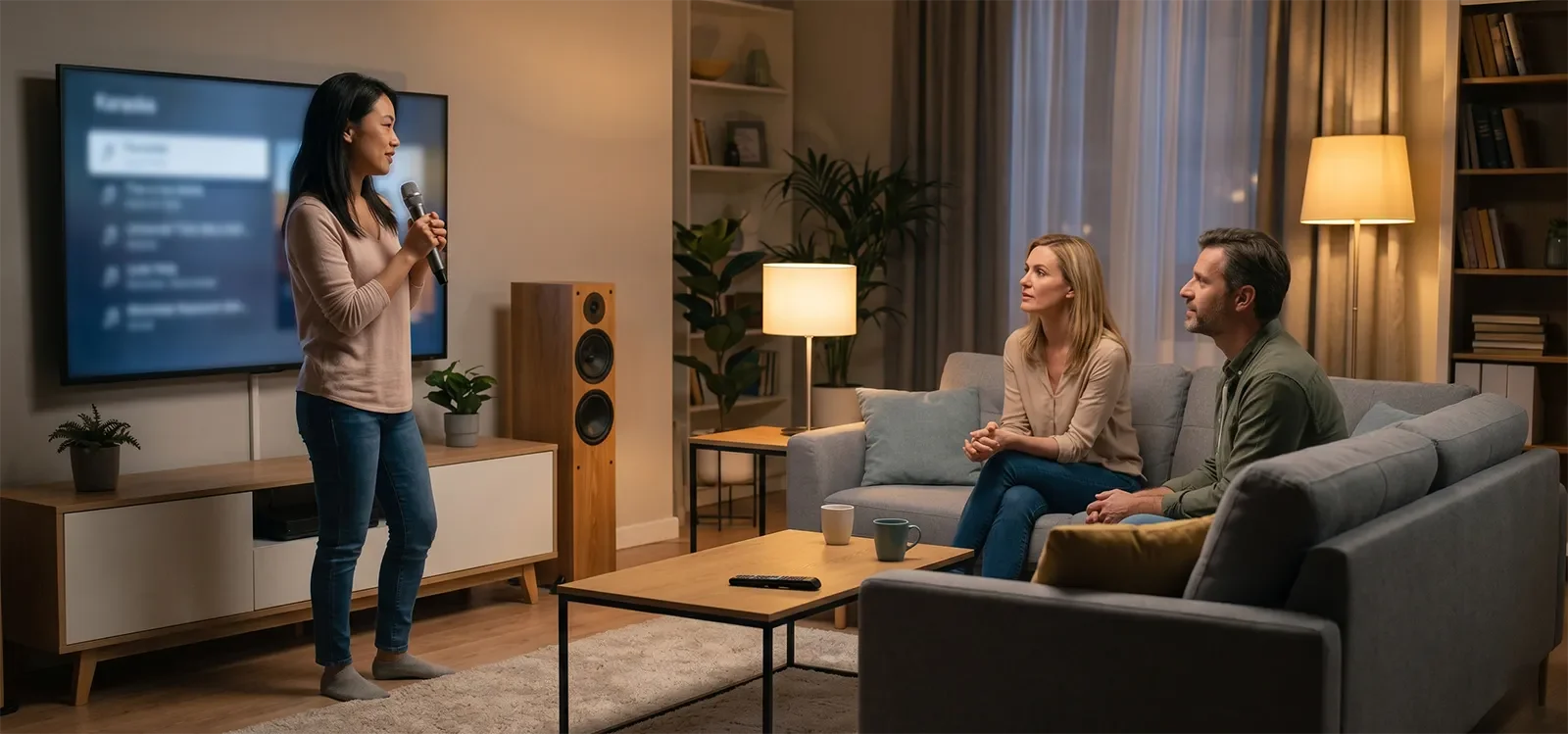Home karaoke users listening in a real room to judge vocal clarity beyond speaker specifications