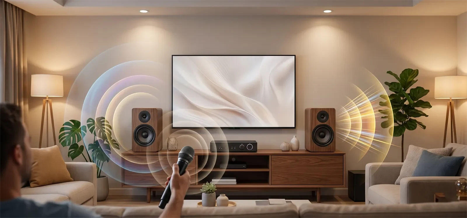 Home karaoke speaker system showing how speaker voicing affects vocal comfort and tonal character.