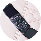 LCD remote control of the Brookstone BK-150 massage chair