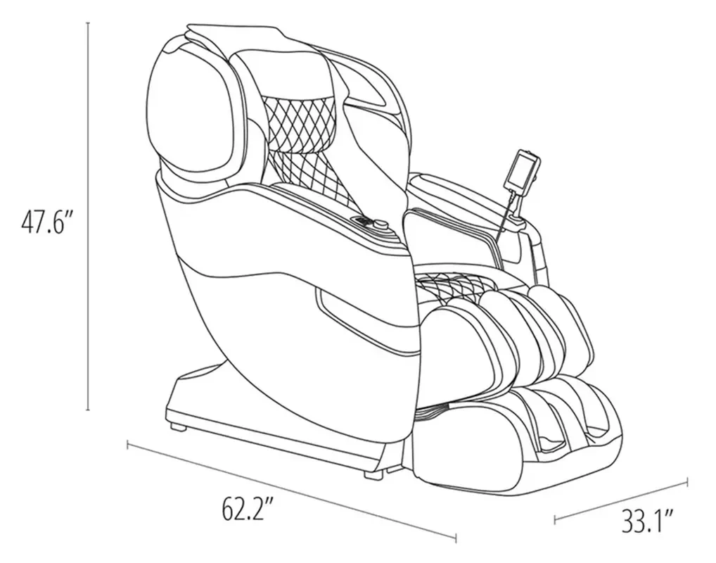 JPMedics Kumo side dimensions with upright and reclined length