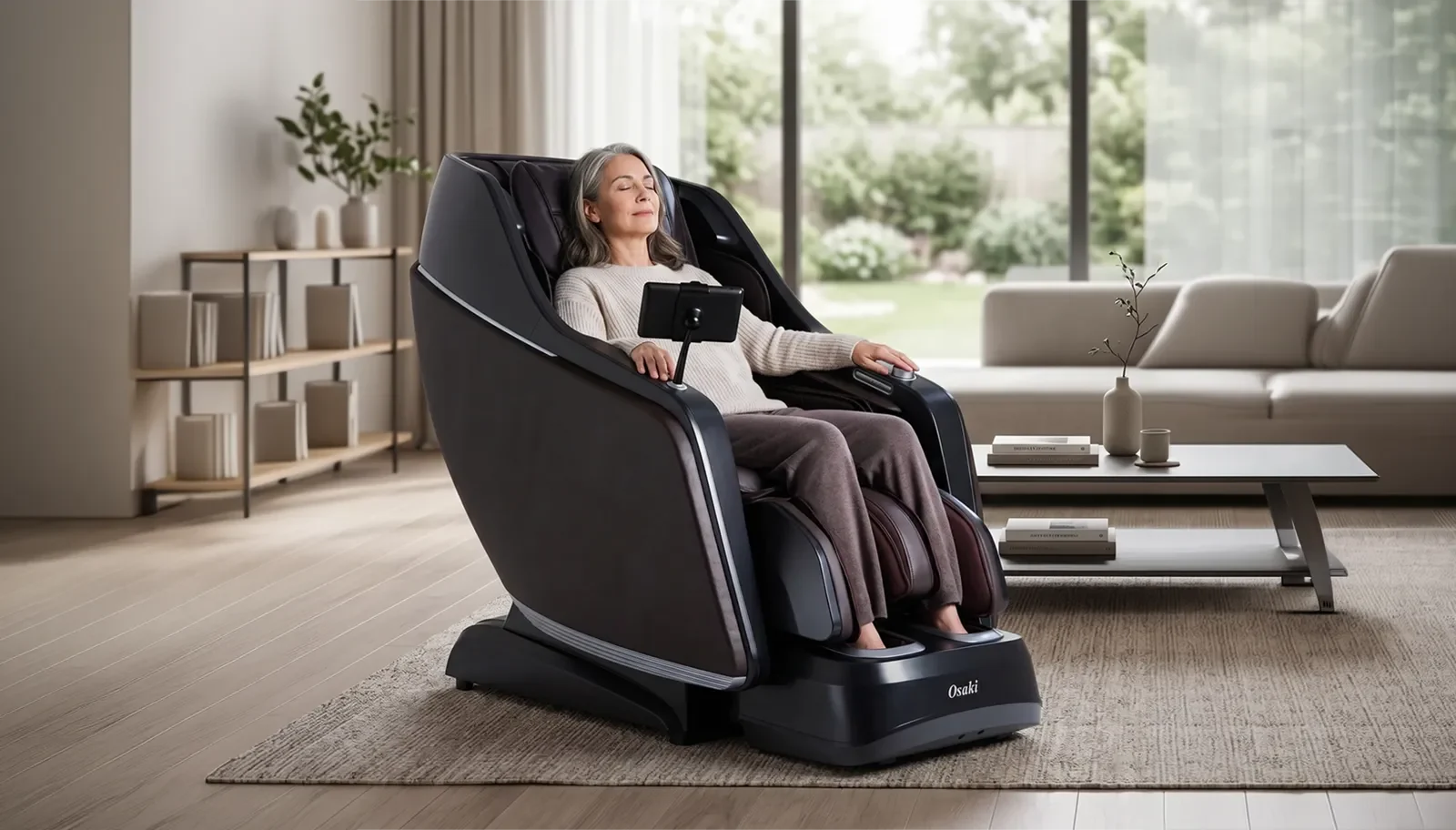 Người ngồi trên ghế massage