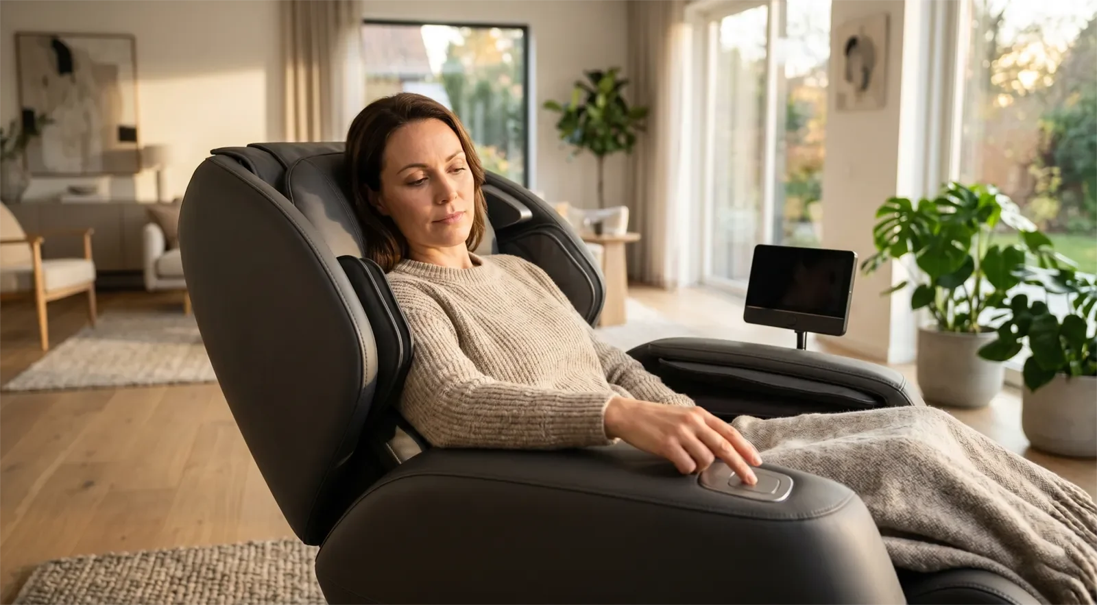 Người dùng bình tĩnh dừng hoặc chỉnh ghế massage khi bắt đầu thấy không thoải mái