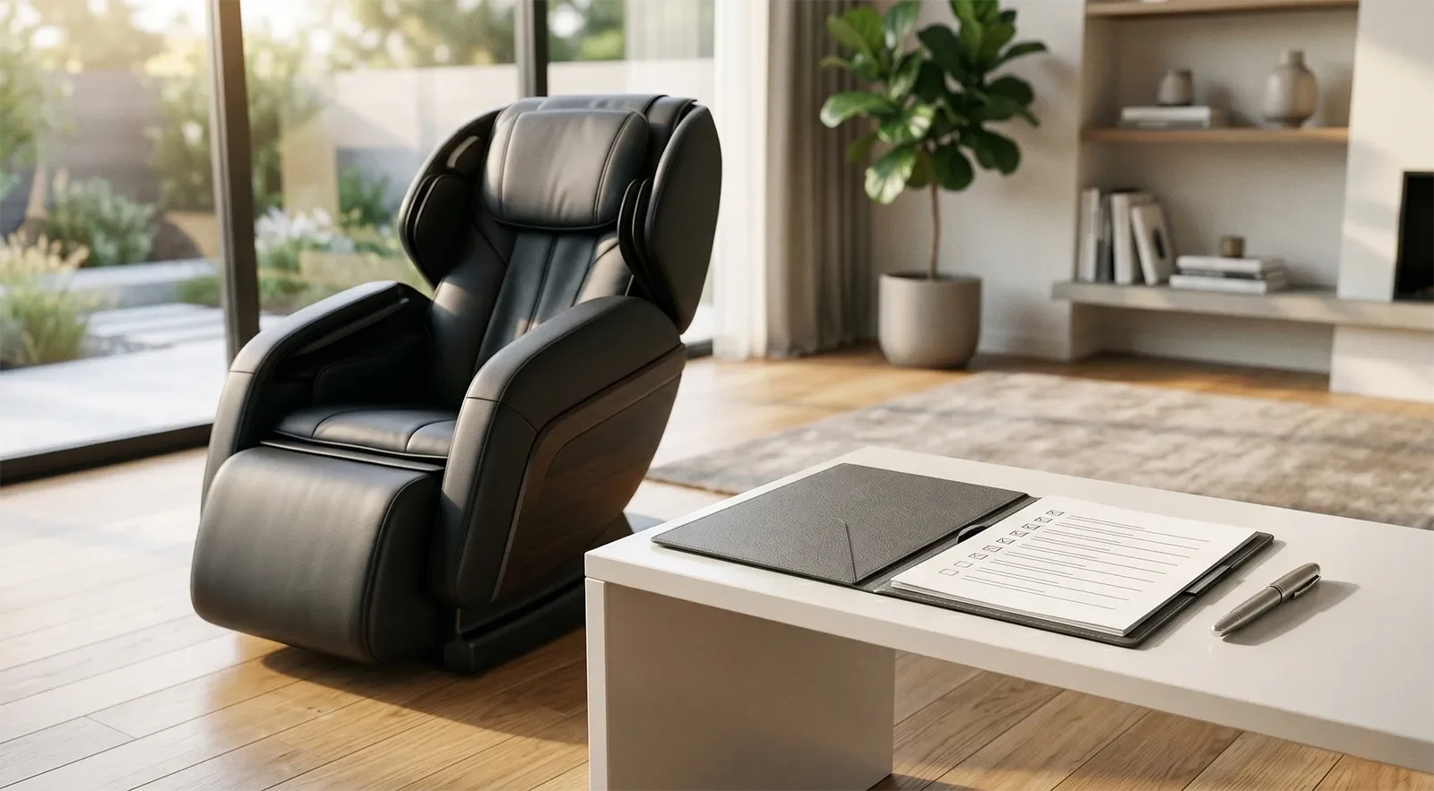 Tài liệu bảo hành ghế massage và checklist hỗ trợ trong showroom cao cấp
