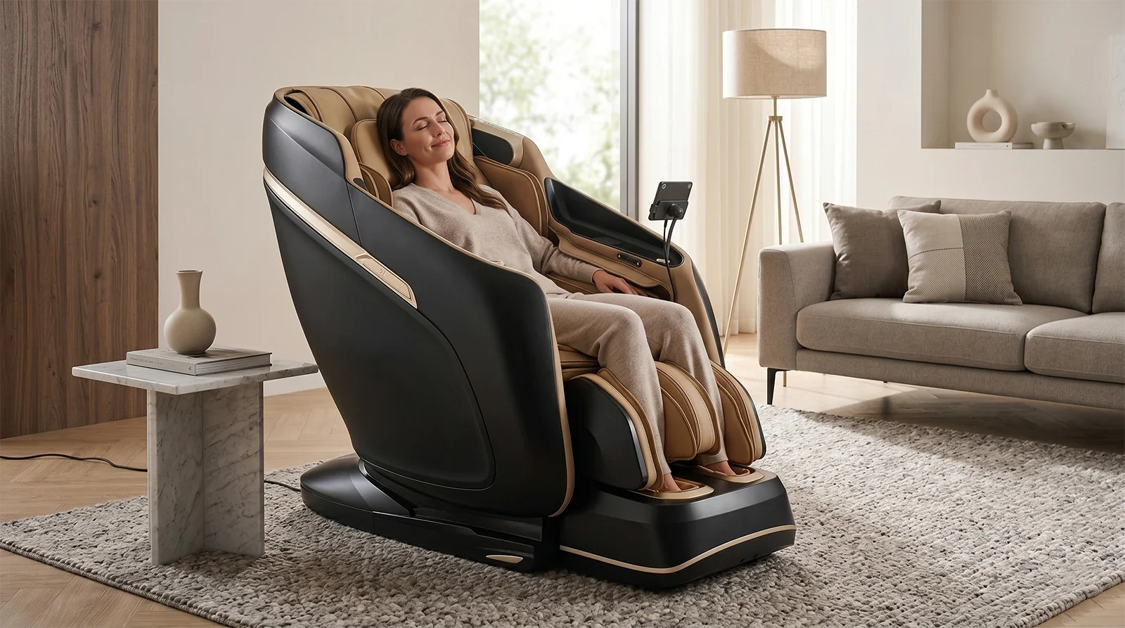 Ghế massage Ogawa Master Drive DUO LE trong phòng khách hiện đại