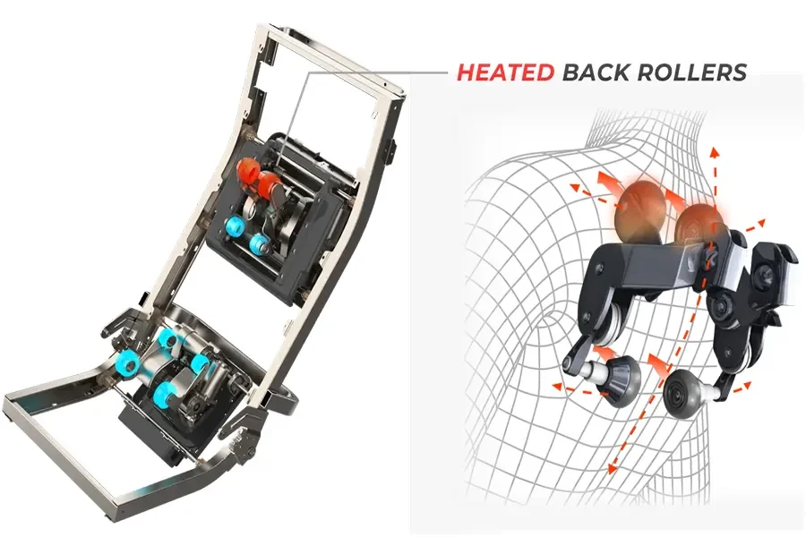 Osaki Apex Duo smart pressure sensor with heated massage heads