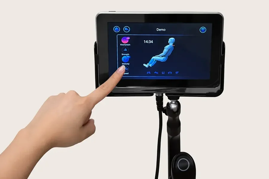 Osaki Maestro LE 2.0 touchscreen controller shortcut panel Bluetooth speakers and wireless charging