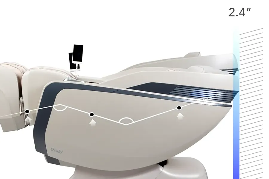 Tư thế Zero Gravity và thiết kế ngả tiết kiệm không gian 2.4 inch của Osaki Monarch LE