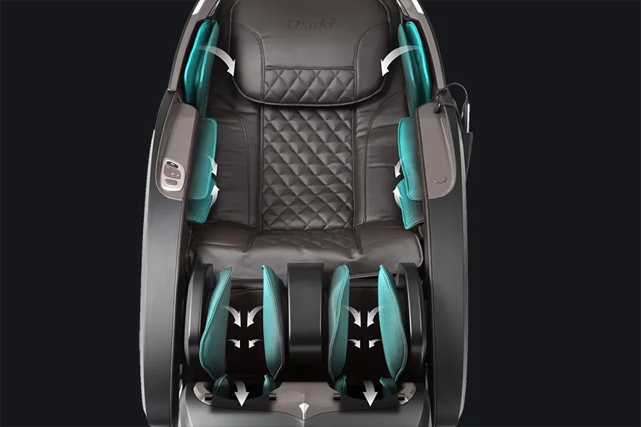 Osaki Otamic LE 30 airbag compression massage across the shoulders arms hips calves and feet