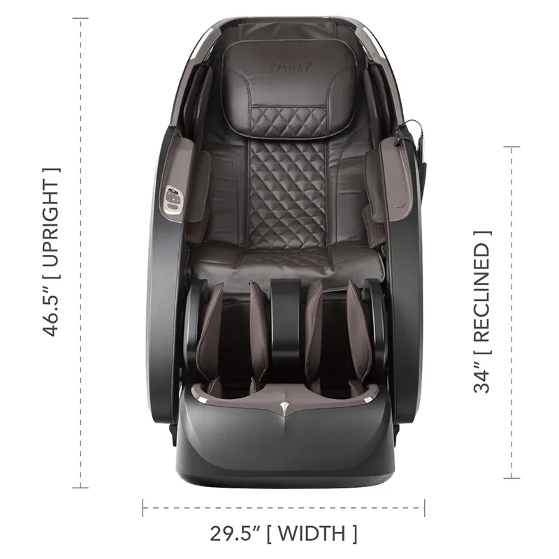 Osaki Otamic LE front dimensions showing chair width seat width and shoulder width