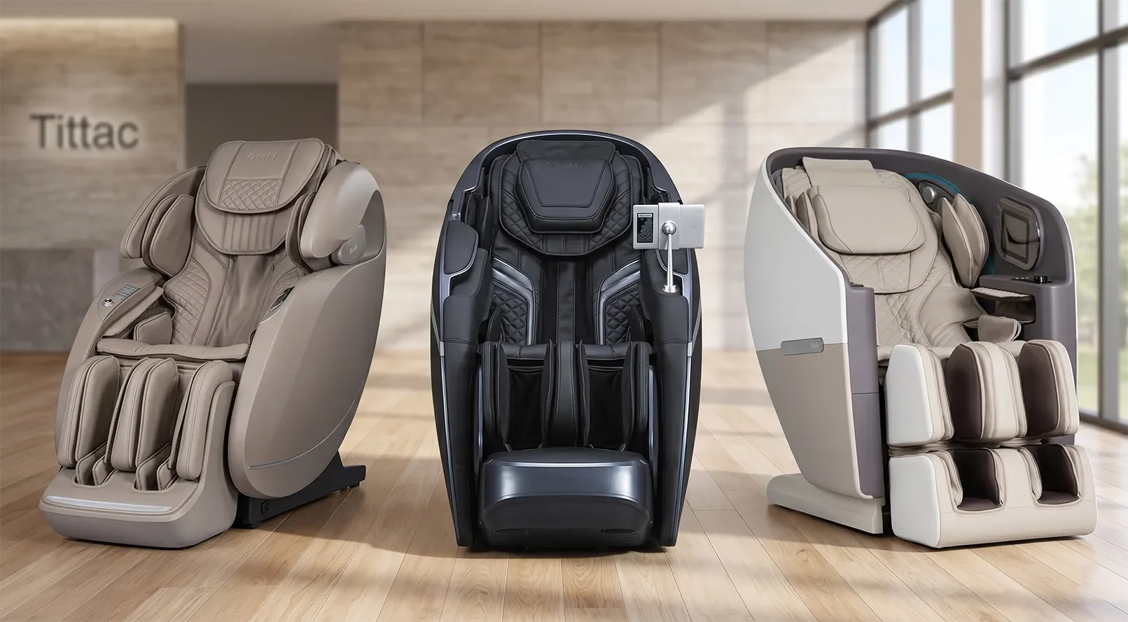 Ghế massage Osaki Solis Duo, DuoMax và Flagship Duo đặt cạnh nhau để so sánh
