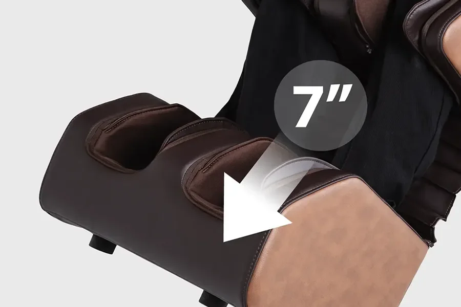 Osaki Ziva foot rollers and spring loaded extendable footrest