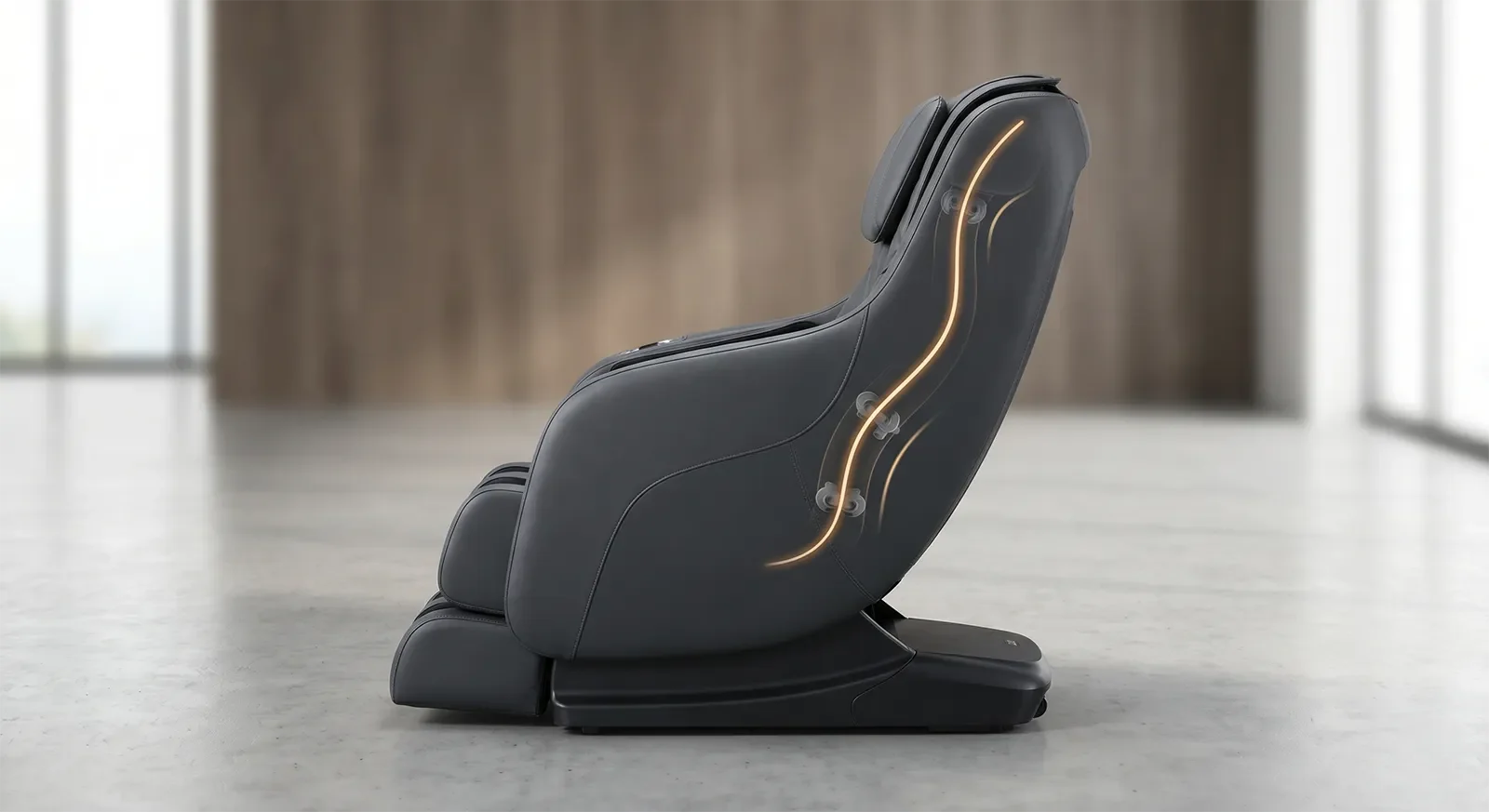 Đường S-Track trên ghế massage bám theo đường cong tự nhiên của lưng