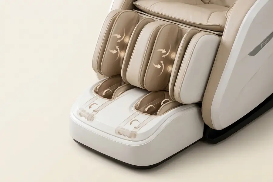 Ghế Massage Titan Pro 3D Nexa - Con lăn bàn chân và nhào bắp chân