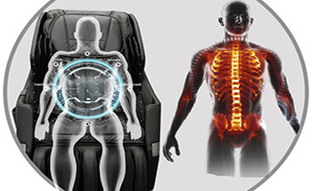 Osaki OS-Pro Honor massage chair has backrest scan