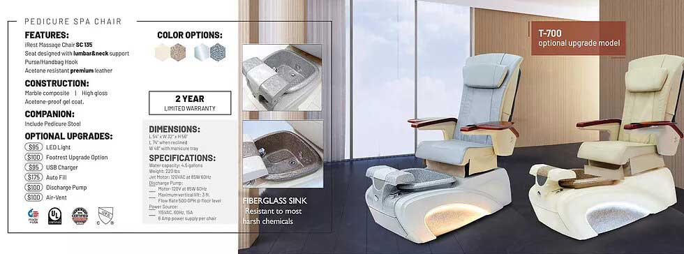 T-700 pedicure chair banner