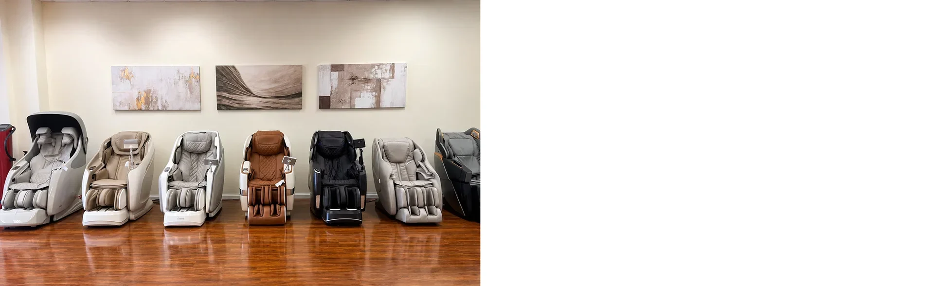 Tittac massage chair showroom with multiple massage chairs available for in-person comparison